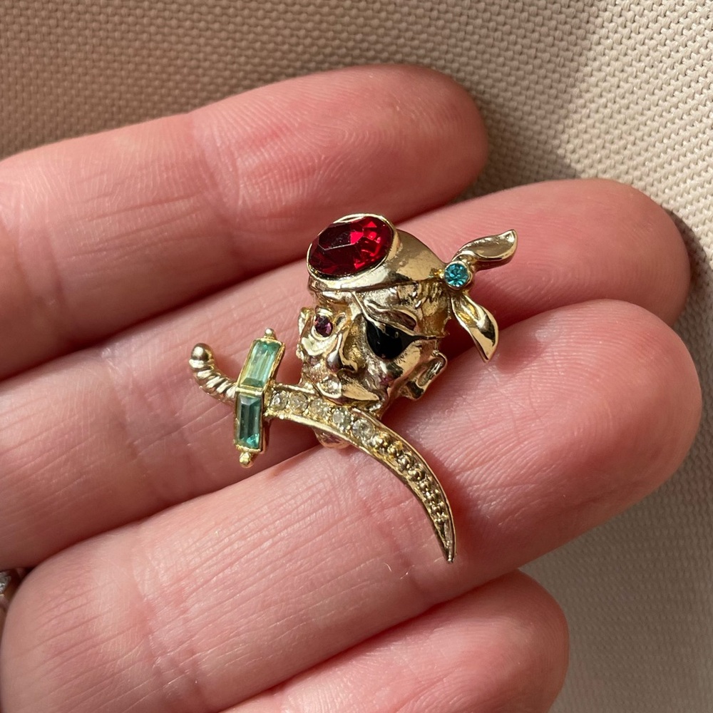 Vintage Coro Pirate Crystal Scatter Pin Brooch - Picture 10 of 16